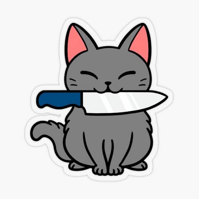 Hình ảnh avatar mèo cầm dao độc lạ