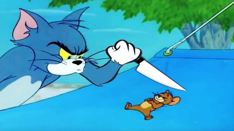 Hình ảnh con mèo cầm dao Tom & Jerry