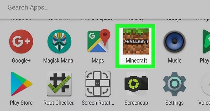 Mở ứng dụng Minecraft trên điện thoại