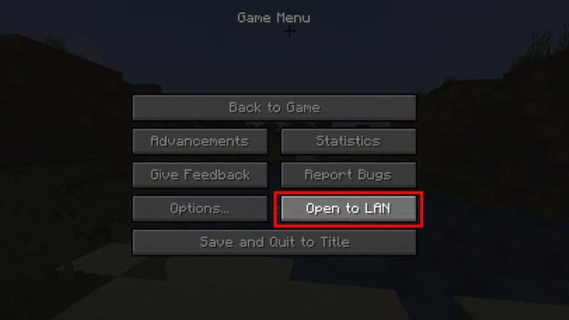 Nhấn vào Open to LAN