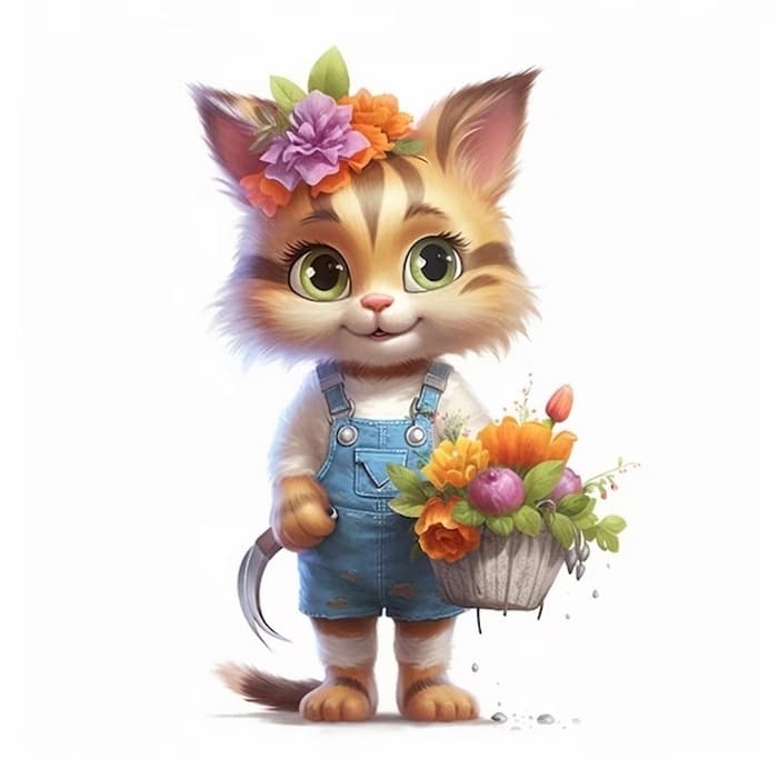 Những hình ảnh con mèo tặng hoa dễ thương siêu cưng