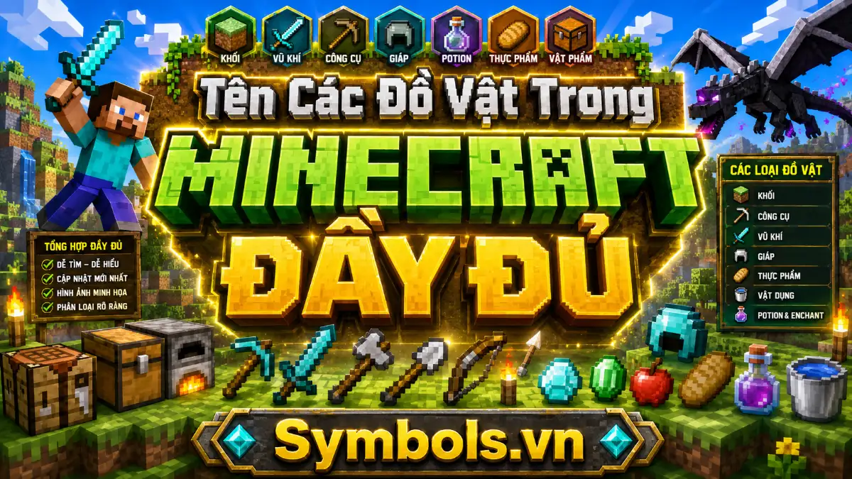 Tên Các Đồ Vật Trong Minecraft
