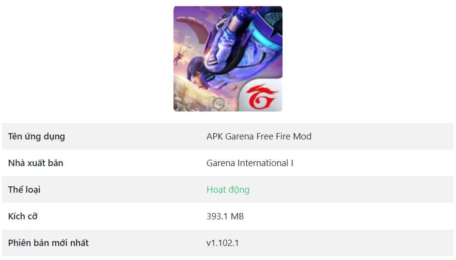 APK Garena Free Fire Mod v1.102.1 bất tử