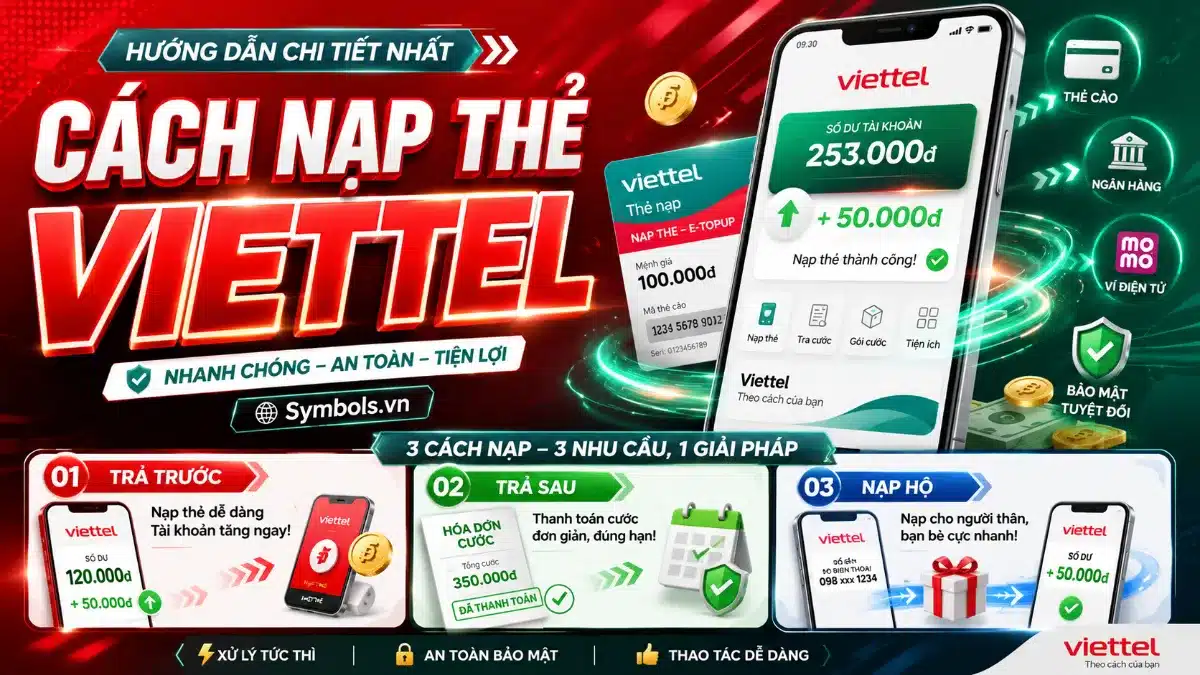Cách Nạp Thẻ Viettel