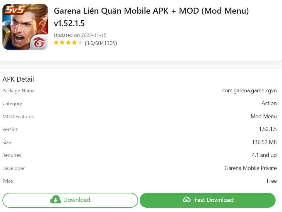 Garena Liên Quân Mobile APK + MOD v1.52.1.5