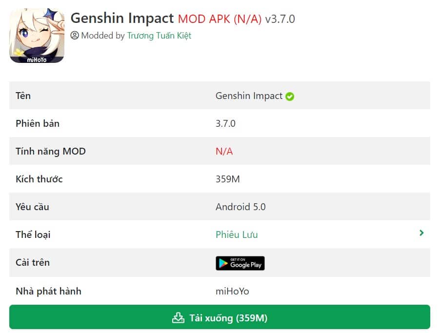 Genshin Impact MOD APK v3.7.0