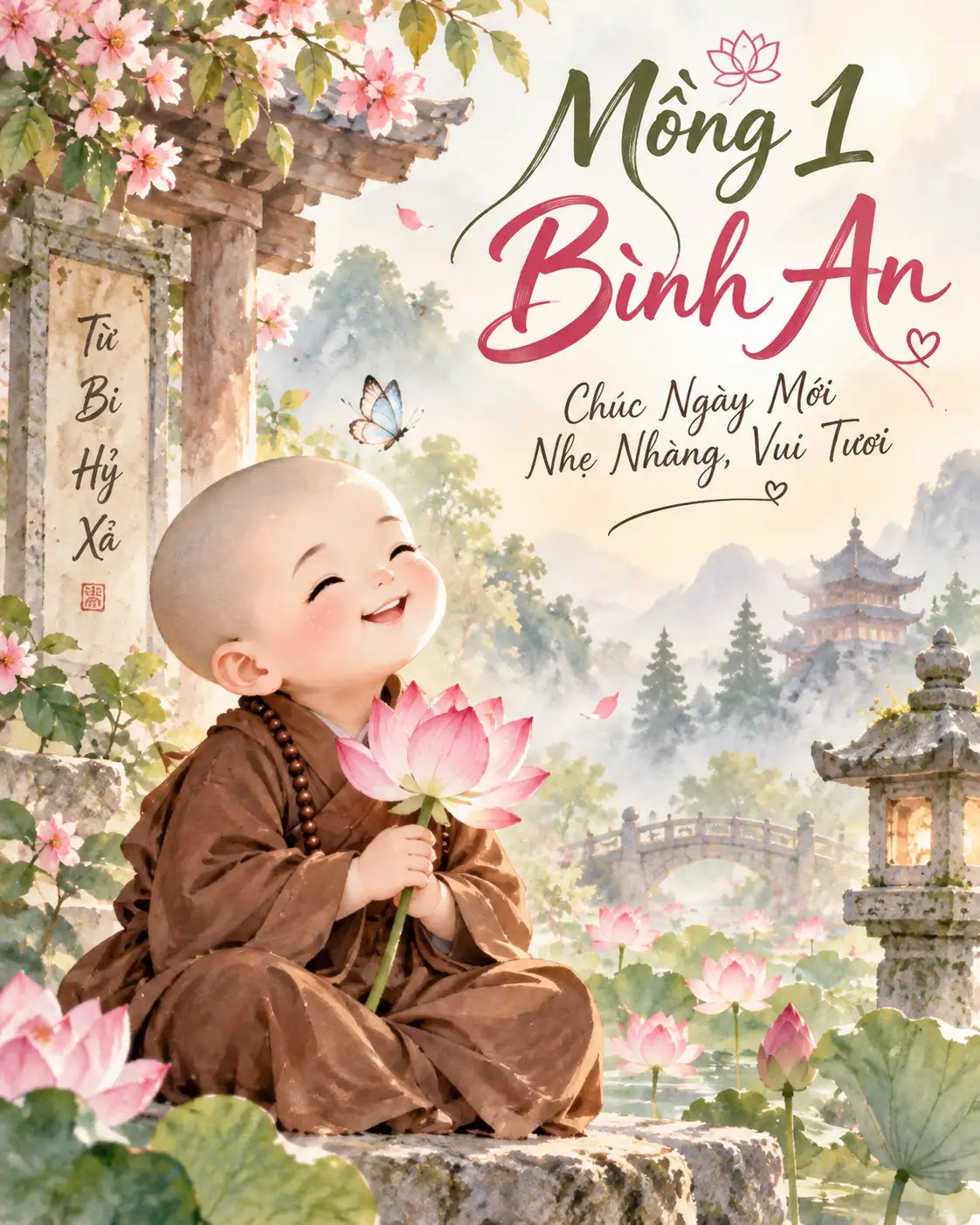 Hình ảnh chúc mùng 1 đầu tháng bình an