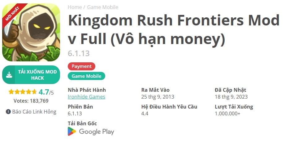 Kingdom Rush Frontiers Mod Full v6.1.13