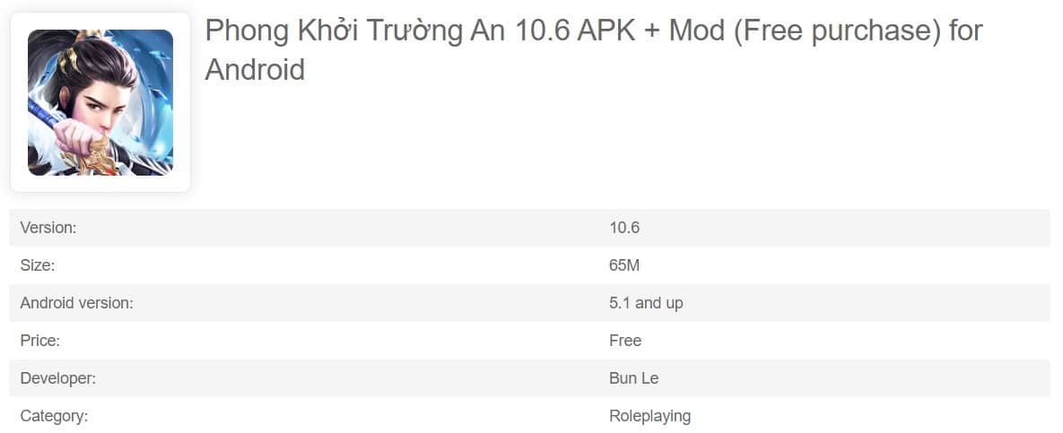 Phong Khởi Trường An APK + Mod v10.6