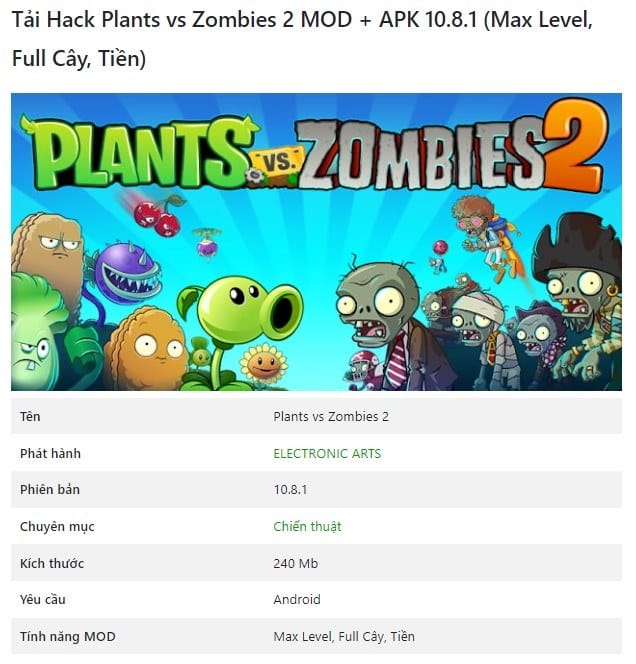 Plants vs Zombies 2 MOD + APK 10.8.1