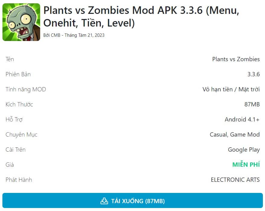 Plants vs Zombies Mod APK 3.3.6