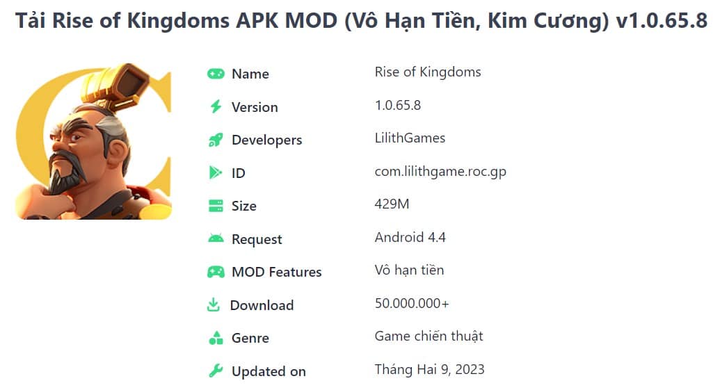 Rise of Kingdoms APK MOD v1.0.65.8