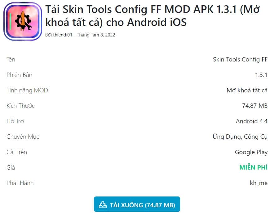 Skin Tools Config FF MOD APK 1.3.1