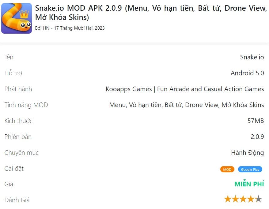 Snake.io MOD APK 2.0.9