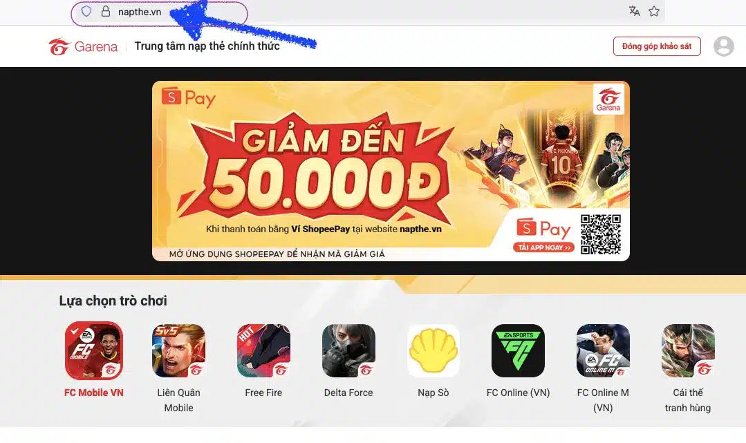 Trung tâm napthe.vn chính thức của Garena