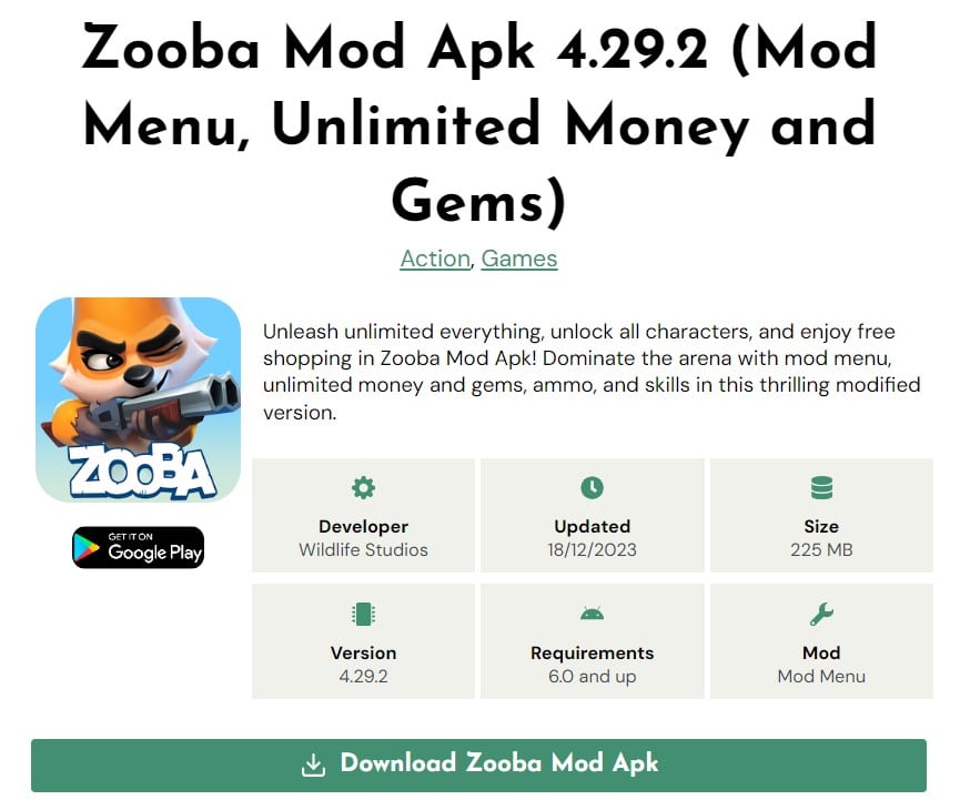 Zooba Mod Apk 4.29.2
