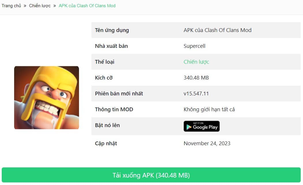 APK Clash Of Clans Mod v15.547.11
