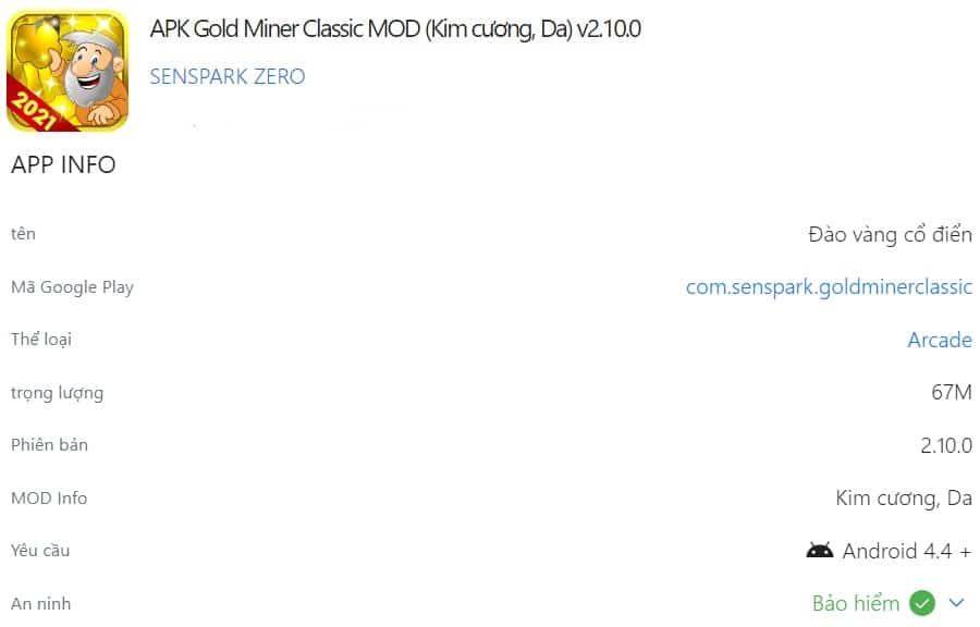 APK Gold Miner Classic MOD v2.10.0