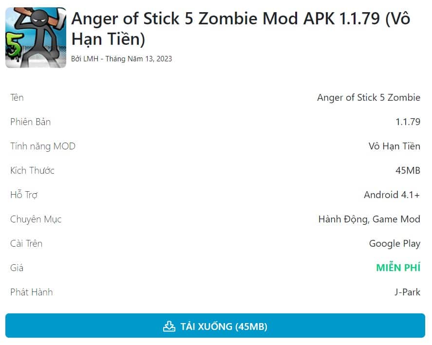 Anger of Stick 5 Zombie Mod APK 1.1.79