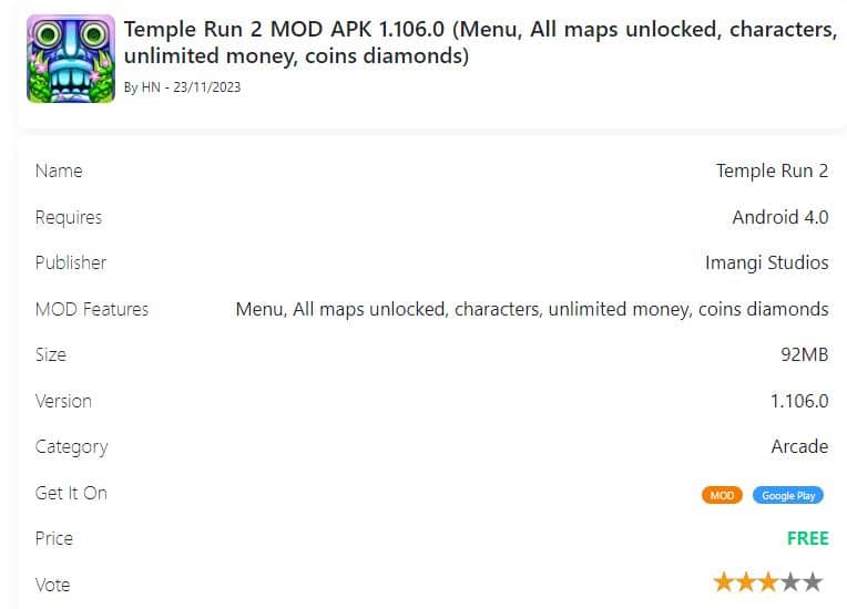 App Hack Temple Run