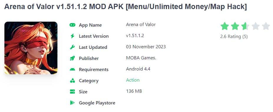 Arena of Valor v1.51.1.2 MOD APK