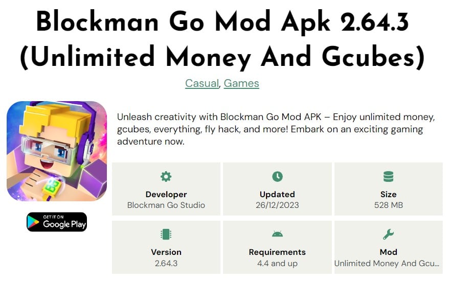 Blockman Go Mod Apk 2.64.3