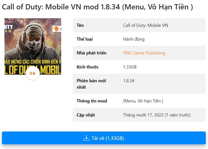 Call of Duty Mobile VN mod 1.8.34