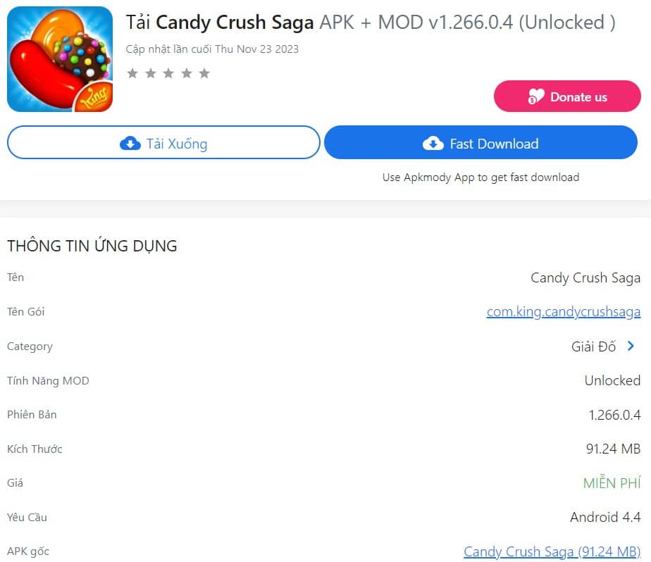 Candy Crush Saga APK + MOD v1.266.0.4