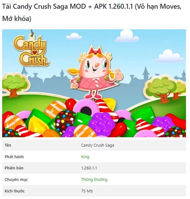 Candy Crush Saga MOD + APK 1.260.1.1
