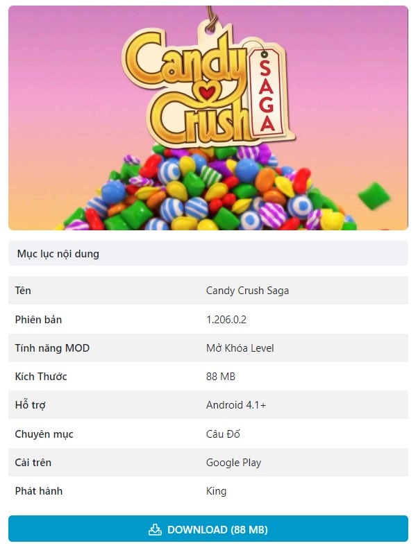 Candy Crush Saga Mod APK 1.206.0.2