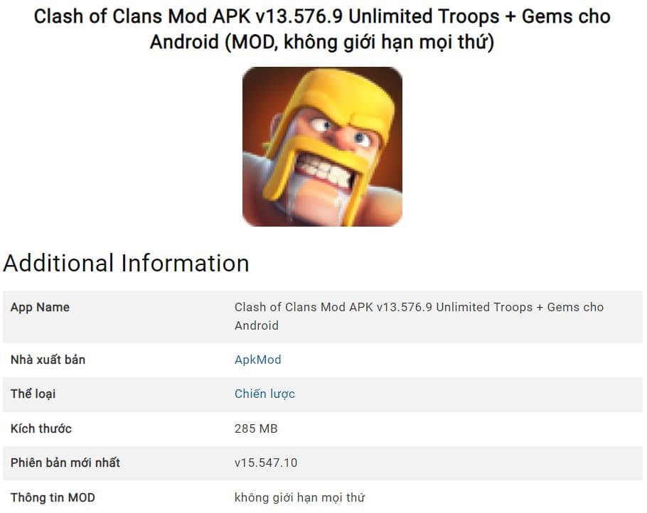 Clash of Clans Mod APK v13.576.9