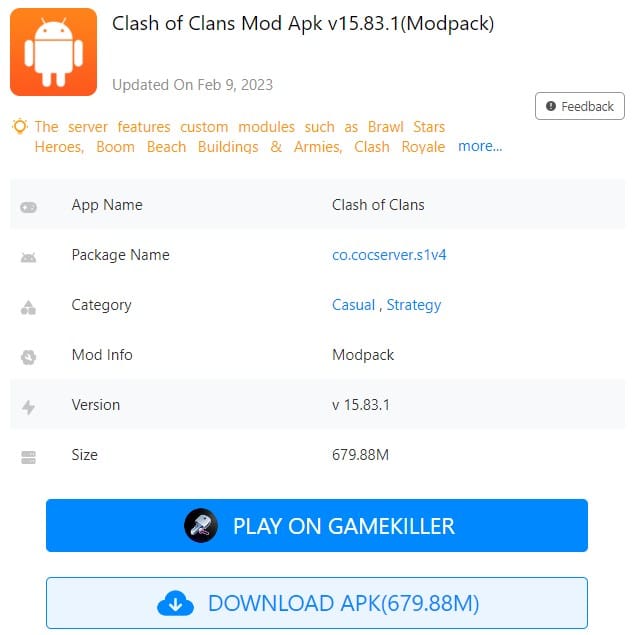 Clash of Clans Mod Apk v15.83.1