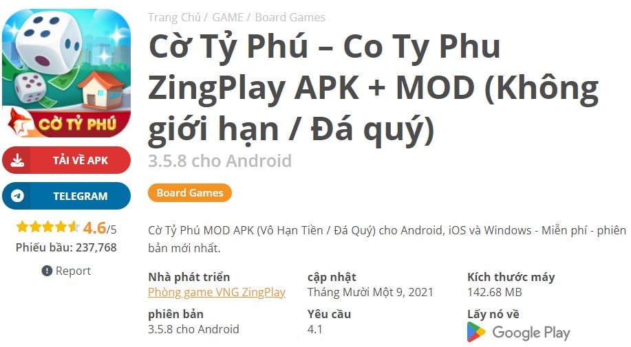 Cờ Tỷ Phú – Co Ty Phu ZingPlay APK + MOD 3.5.8