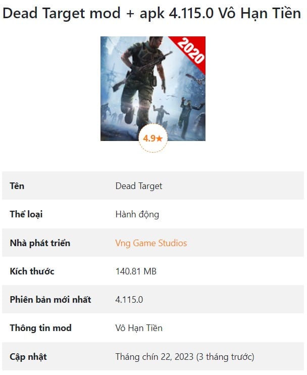 Dead Target mod + apk 4.115.0