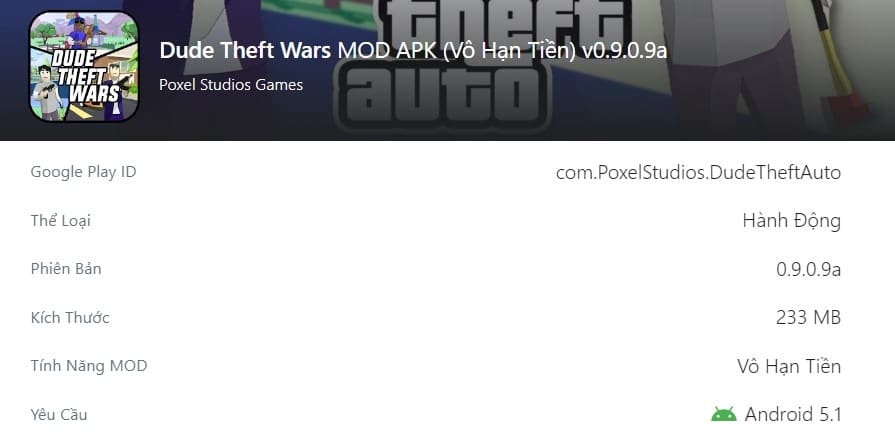 Dude Theft Wars MOD APK v0.9.0.9a