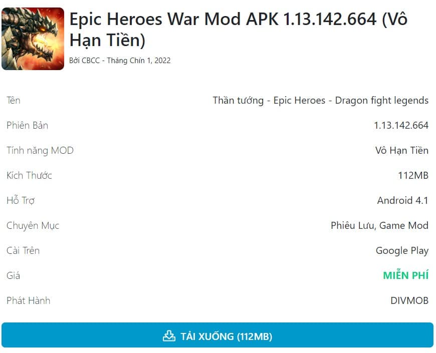 Epic Heroes War Mod APK 1.13.142.664