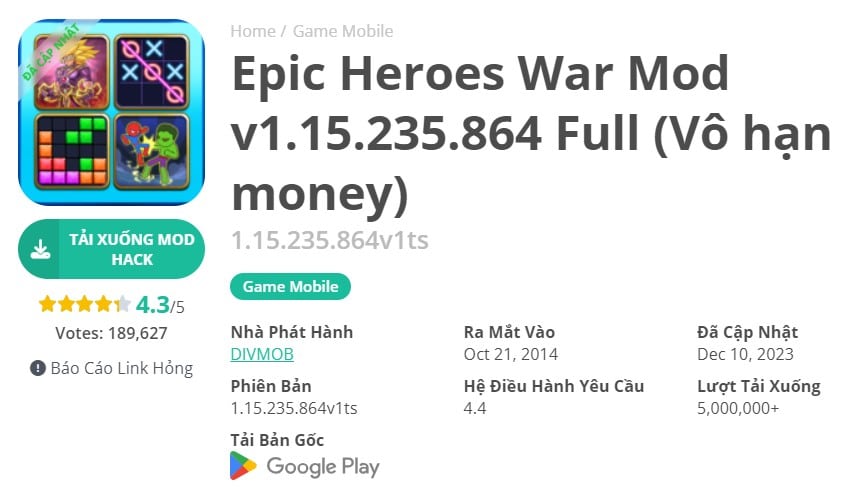 Epic Heroes War Mod v1.15.235.864