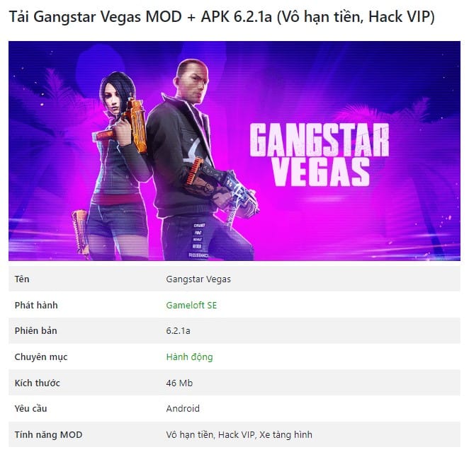 Gangstar Vegas MOD + APK 6.2.1a