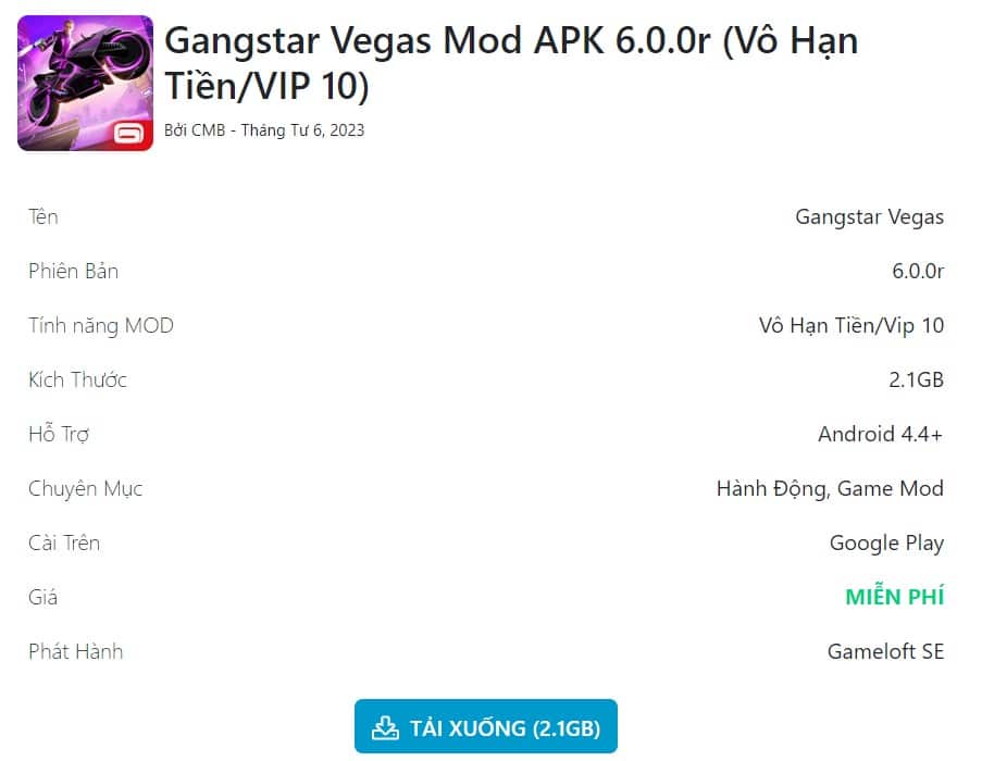 Gangstar Vegas Mod APK 6.0.0r