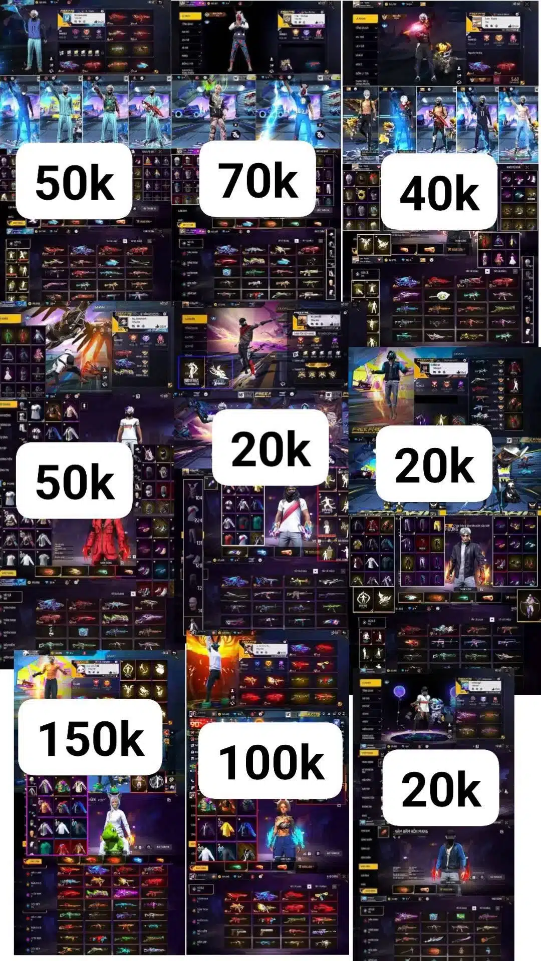 Giá Bán Acc Free Fire