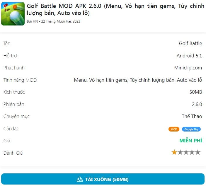 Golf Battle MOD APK 2.6.0