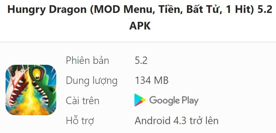 Hungry Dragon MOD 5.2 APK