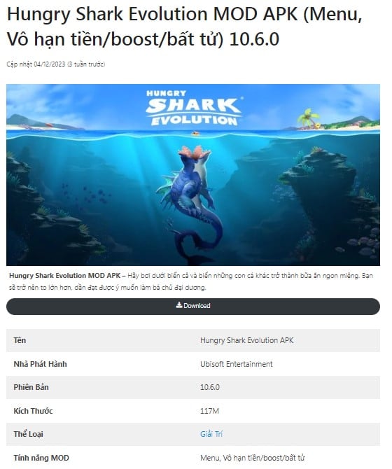 Hungry Shark Evolution MOD APK 10.6.0