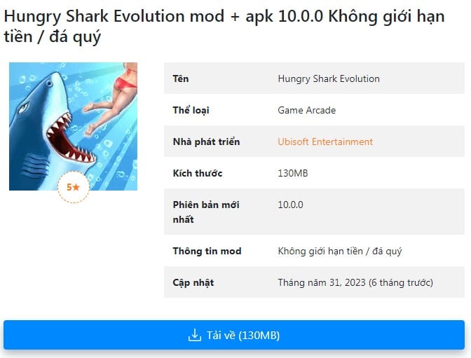 Hungry Shark Evolution mod + apk 10.0.0