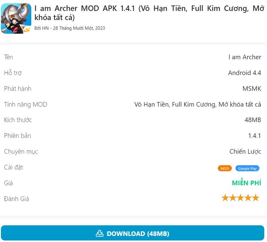 I am Archer MOD APK 1.4.1