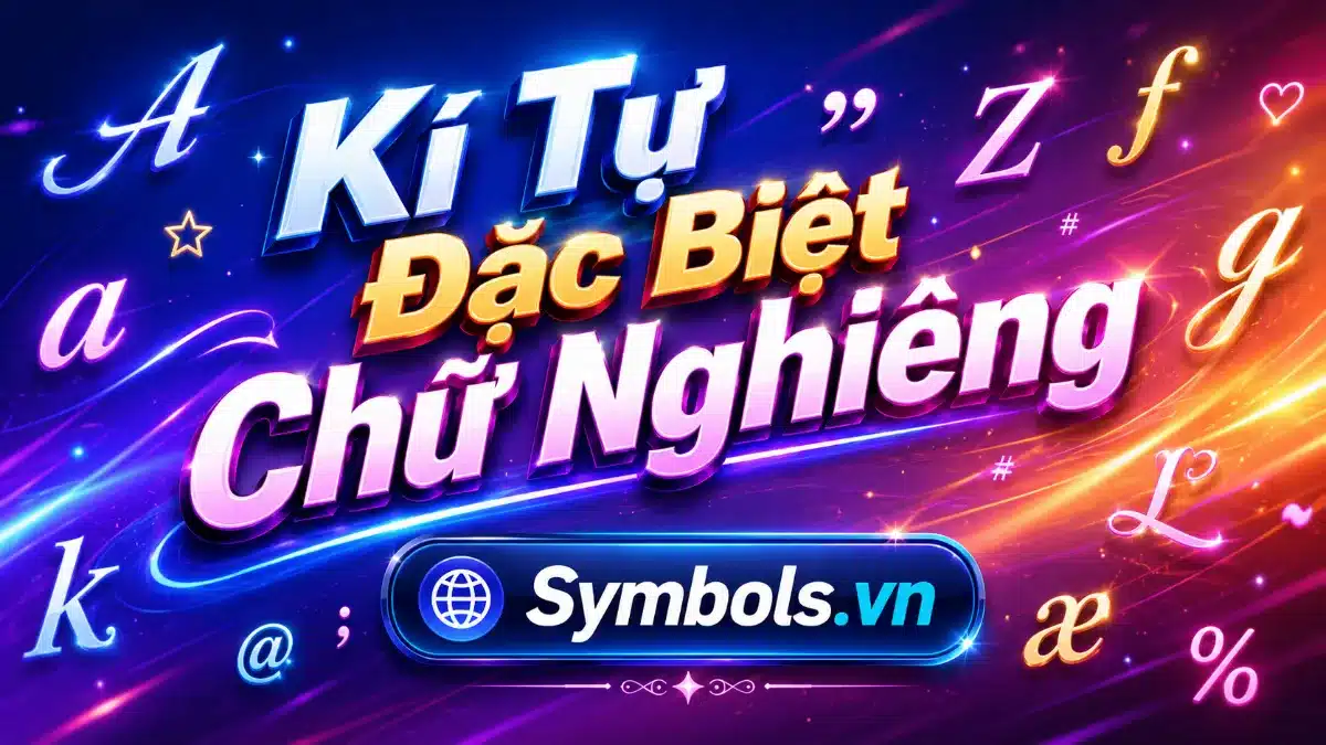Kí Tự Đặc Biệt Chữ Nghiêng
