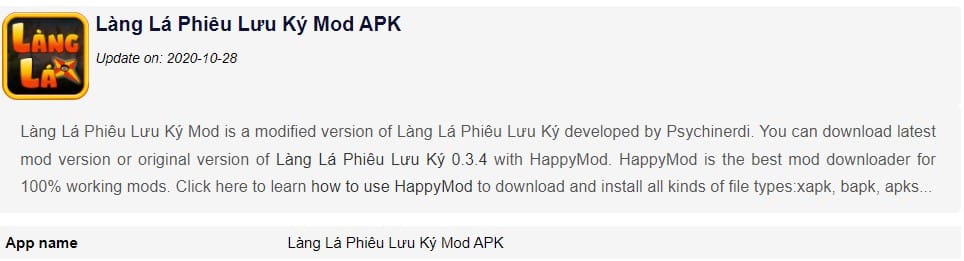 Làng Lá Phiêu Lưu Ký Mod APK 0.3.4
