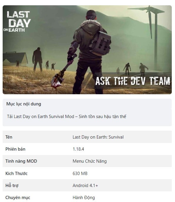 Last Day on Earth Survival Mod APK 1.18.4