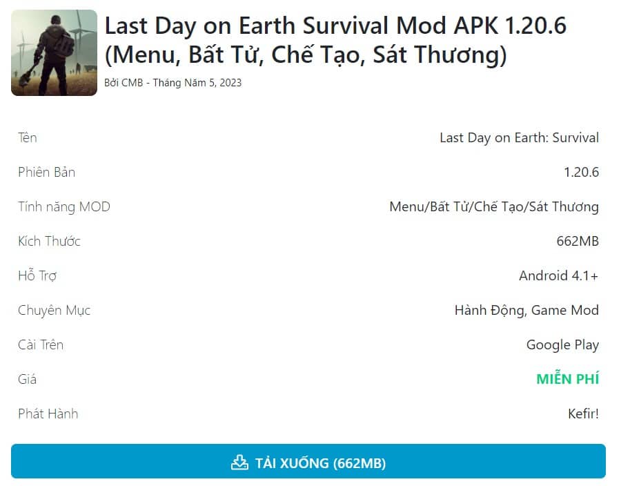 Last Day on Earth Survival Mod APK 1.20.6