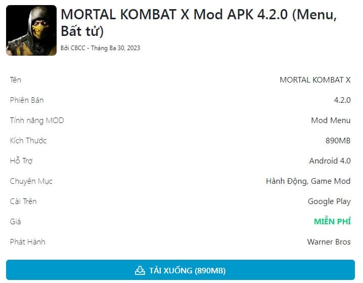 MORTAL KOMBAT X Mod APK 4.2.0